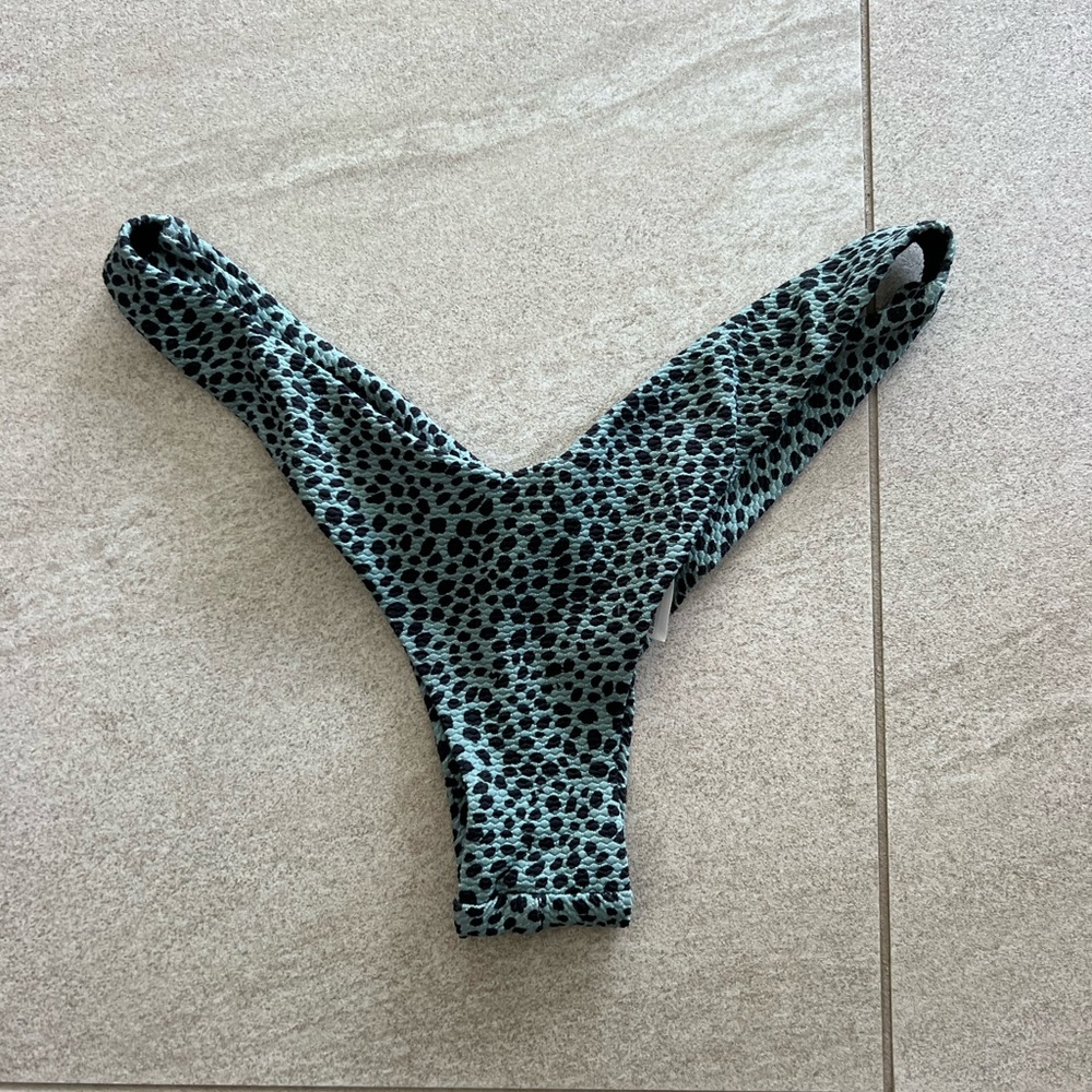 Teal cheetah print bikini bottoms